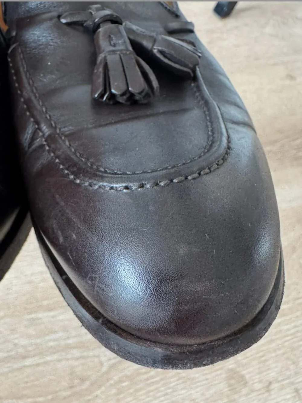 SuitSupply Brown Leather Loafers in Size 43